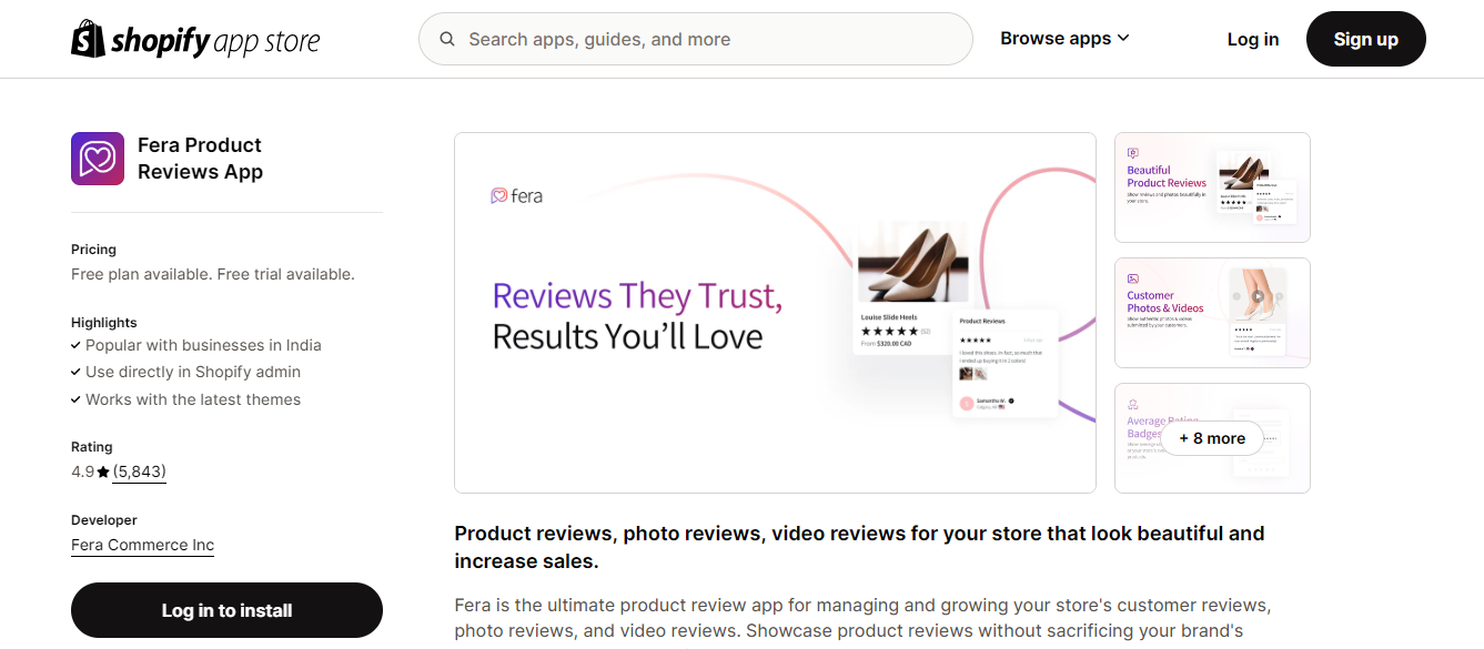 Fera Product Reviews App