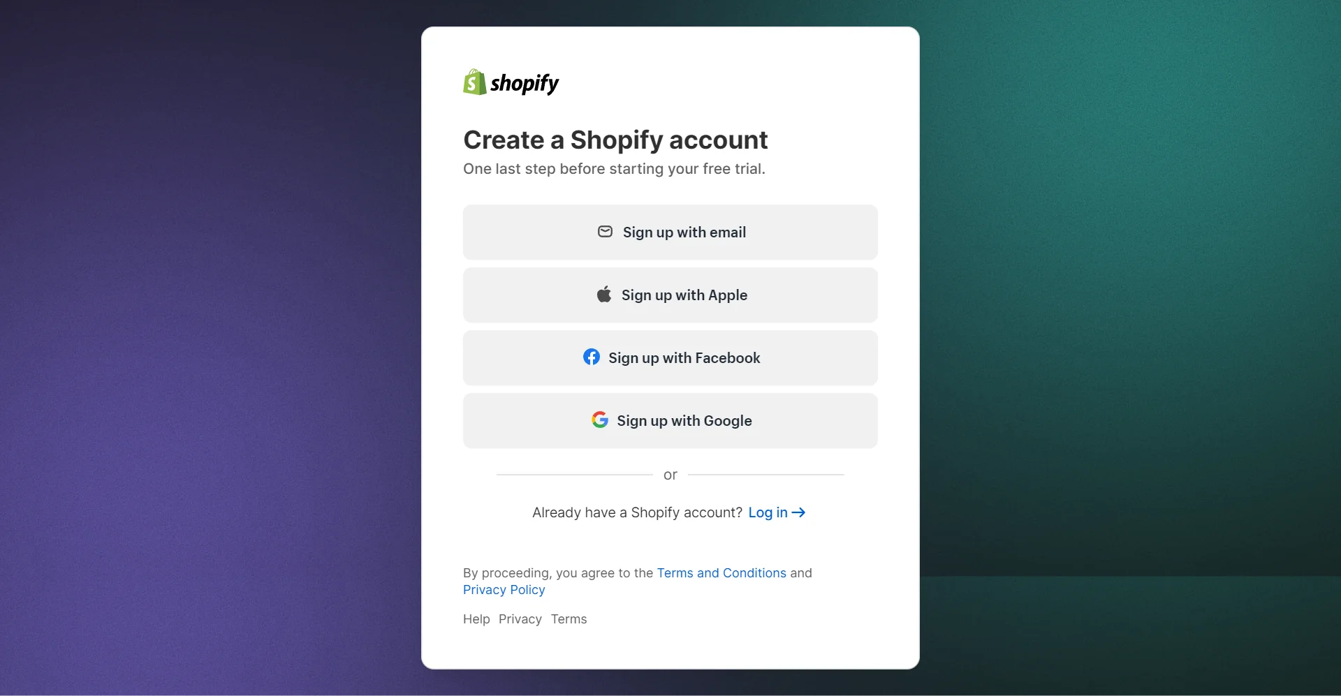 Create Your Shopify Account